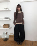 Juan Stitch Brushed Wide Denim Pants