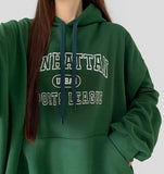 Manhattan Lettering Loose Fit Unisex Lightweight Hood T-Shirt