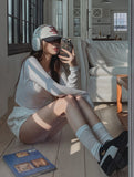 lace stitch shorts