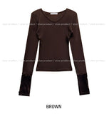 Burnt V-neck Button Long Sleeve