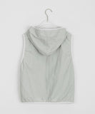 Teiki two-way pocket shirring color matching hood vest