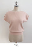 Shuez Soft Boat Neck Cap Sleeve Knit