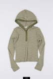 Henry stripe hoodie long sleeve