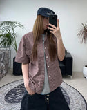 Kea Two-Pocket Crop Check Shirt