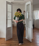 Berna Linen Collar Knit Short Sleeve T-shirt