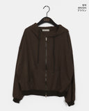 Convi Stripe Loose Fit 2-Way Hooded Zip-Up