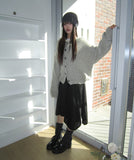Kira Unbalanced Flare Shirring Skirt