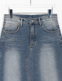 Lots Washed Cutting Denim Long Skirt