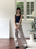 Meritz Ribbon String Hole Shirring Sleeveless