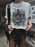 Grunge Nothing Printing Short Sleeve T-shirt