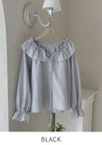 Aper Stripe Frill Blouse