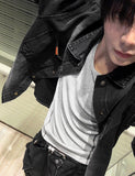 Patch Square Washing Denim Shirt