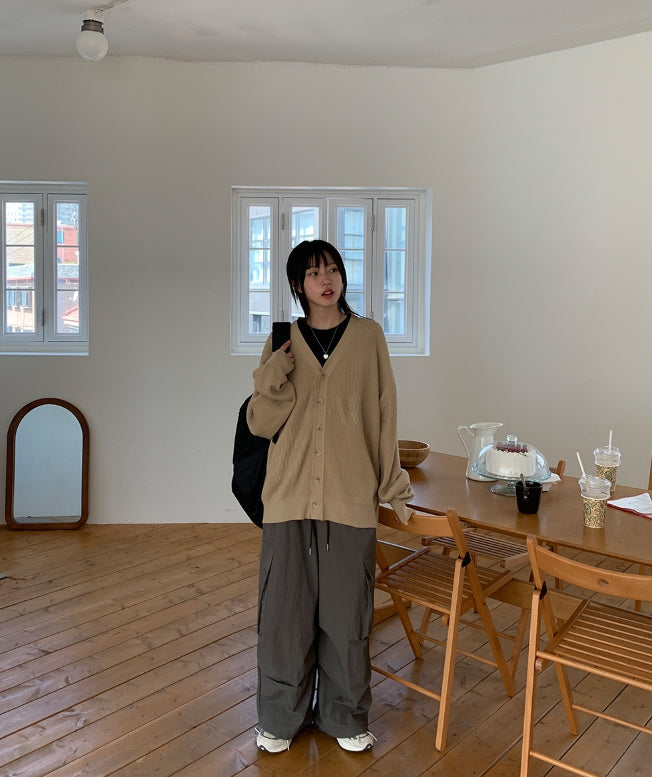 【BAON】[unisex] Mebon over knit cardigan BAON (バオン) - [男女兼用]メボンオーバーニットカーディガン