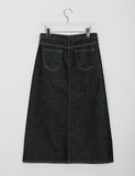 Rijin Raw Denim Long Skirt