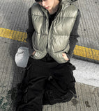 Metal Khaki Hood COSYHARU Banding Padding Vest