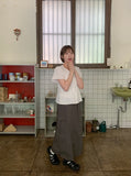 Domuri Ribbon Seersucker Short Sleeve Blouse