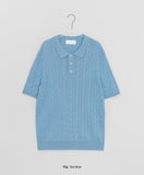[Unisex] Monmock Cable Collar Over Short Sleeve Knit