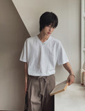 Slap V-neck half t-shirt