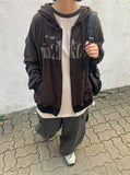Choheed two-way stripe hood zip-up