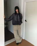 Woone See-Through Dot Windbreaker Hood Zip-up