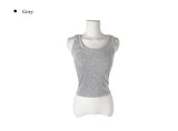 Yurin Ribbed Mango Fake Layered Cap Sleeveless