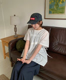 Cube Ribbon Cut Shirring Short Sleeve Blouse