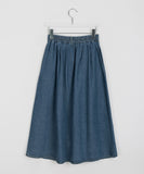 Yeni Banding Pocket Pintuck Denim Long Skirt