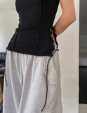 Bloss Pintuck Cargo Sweat Bermuda Pants