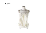 Ranky Vintage Button Balloon Shirring Sleeveless