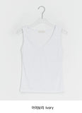 Toara Ribbed Diagonal Cut V-neck Sleeveless