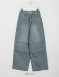 [BAONHAUS] Remill Parachute Washed Wide Denim Pants