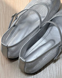 Henil Mesh See-through Tabi Mary Jane Flat Shoes