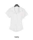 Soft Collar Button T-Shirt
