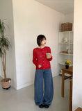 Noket Summer Ribbed Round Cardigan