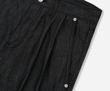 Non Fade Two-Tuck Linen Wide Denim Pants