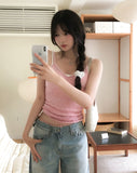 Blush Lace Sagging Denim Pants