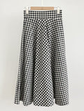 Balieu check flare long skirt