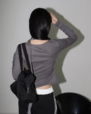 [Scarf Set] Pring Flower Printed Round Long Sleeve T-shirt