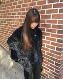Lour High Neck Vintage Fur Jacket