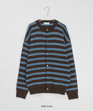 [unisex] Horiring Punching Stripe Over Cardigan