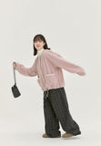 [BAONHAUS] Vimendo strap flower brushed wide pants
