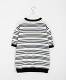 Kyoho Stripe Over Short Sleeve Knit