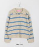 Holby V-neck Stripe Collar Knit