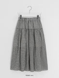 Heyo Check Banding Long Skirt