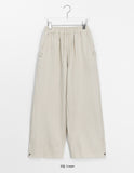 Hedeki banding snap button wide cotton pants