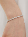 Essence Silver Moissanite Full Pave Slim Bangle