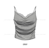 Chio shirring lace cap sleeveless