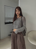 Drom Summer Lip Neck Cropped Knitwear