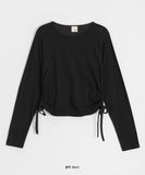 [BAONHAUS] Sane String Crop Long Sleeve Tee