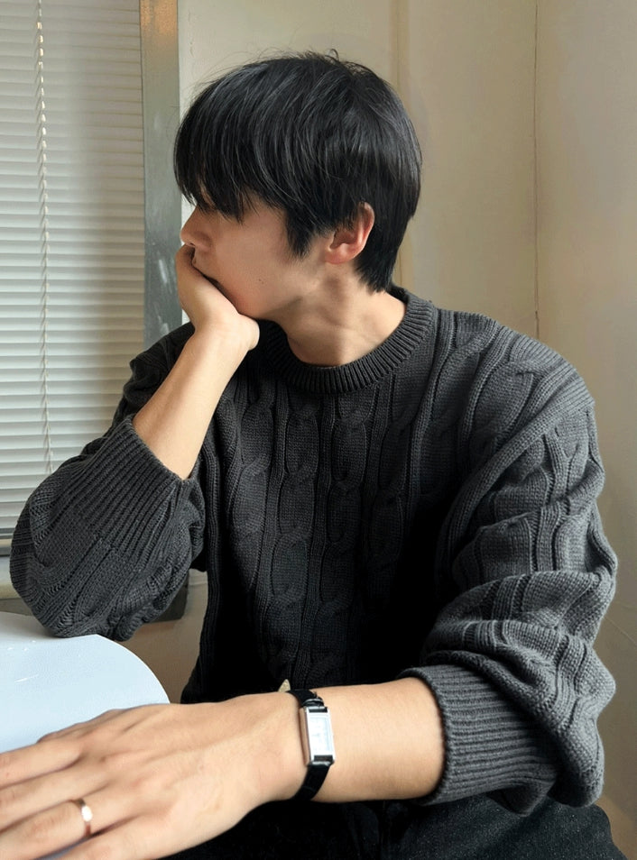 【COSYHARU】Cable Cosyharu Semi-over Knit COSYHARU (コシハル) -ケーブルコシハルセミオーバーニット